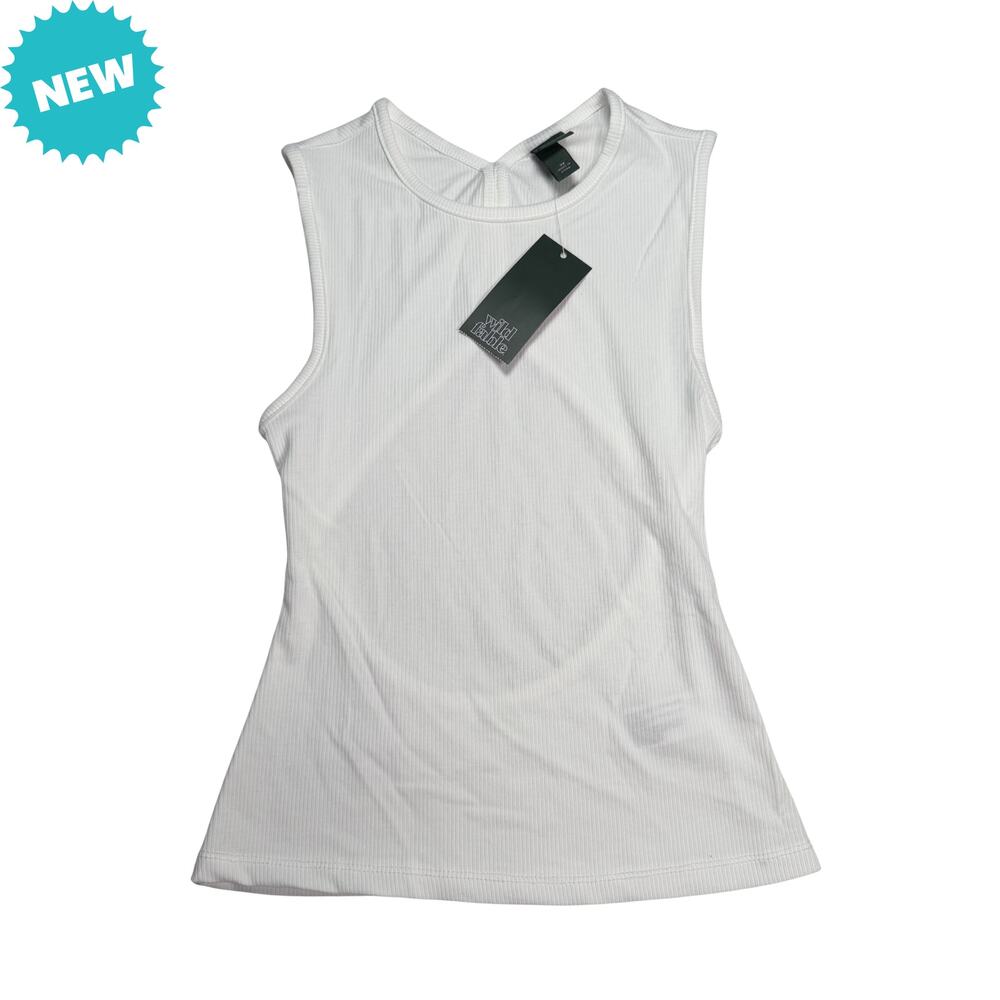 Wild Fable Tank Top Women's XS White Open Back Ribbed NWT